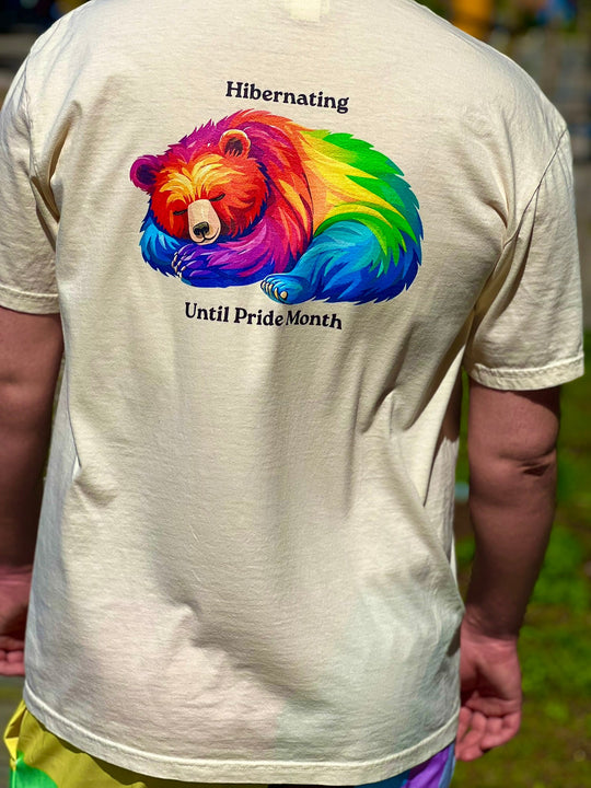 Pride Bear Hibernating - Unisex Garment-Dyed Heavyweight T-Shirt