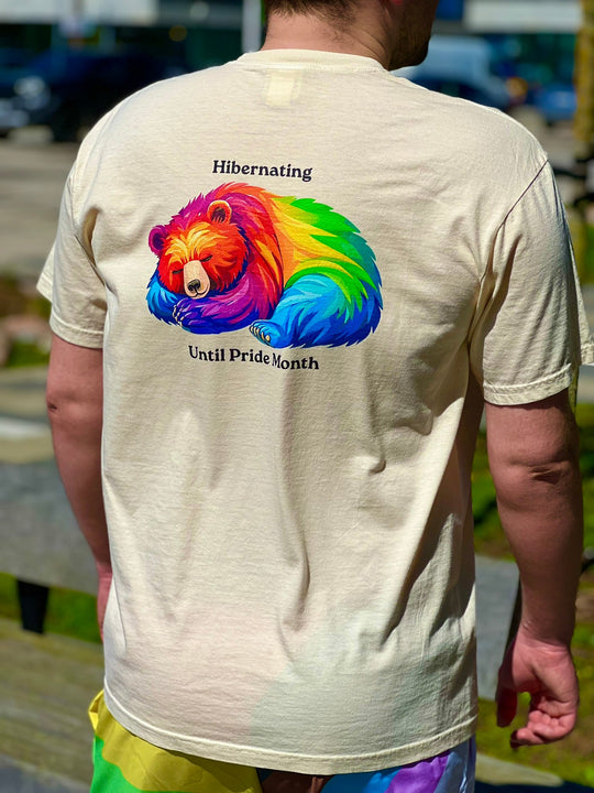 Pride Bear Hibernating - Unisex Garment-Dyed Heavyweight T-Shirt