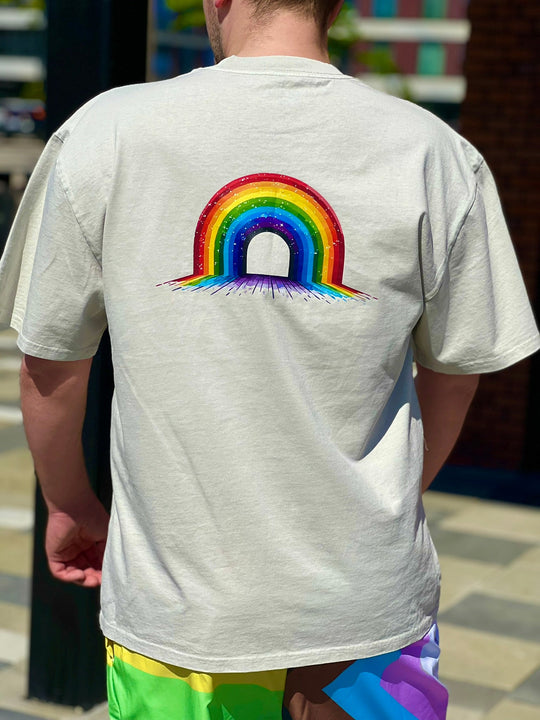 Rainbow Portal - Oversized Faded T-Shirt