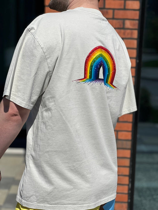 Rainbow Portal - Oversized Faded T-Shirt